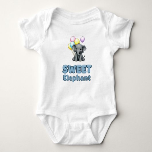 Zoete Olifant Baby Bodypakje Romper (Voorkant)