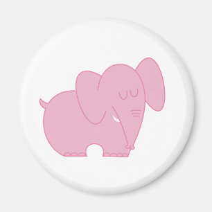 Zoete olifant (roze) magneet