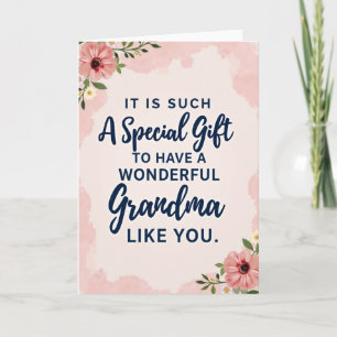 Zoete Oma Bloemencadeaubon Kaart