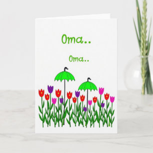 Zoete Oma Bloemige Tulpen Kaart