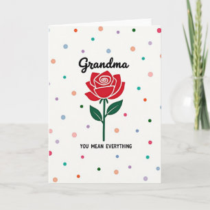 Zoete Oma Rose Kaart