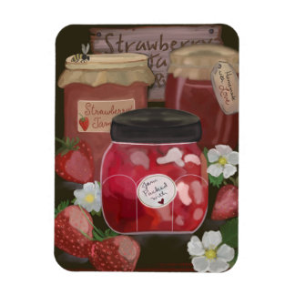 Zoete oogst: Strawberry Jam Jars Magneet