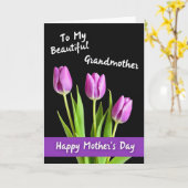 Zoete Paarse Bloesem Dag Kaart (Gele Bloem)