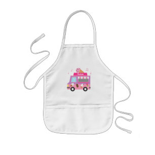 Zoete Paarse Roze Ijscomautowagen Voor Meisjes Kinder Schort