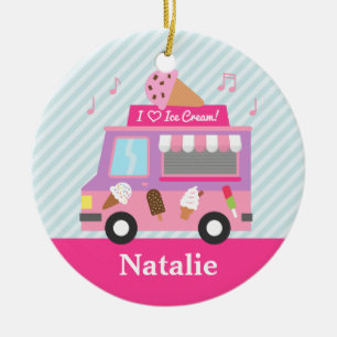 Zoete Paarse Roze IJscowagen Meisjes Kamer Keramisch Ornament