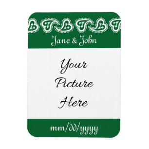 Zoete Paisley Harten in Groene Save-the-Date Magne Magneet