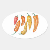 Zoete paprika's ovale sticker (Voorkant)
