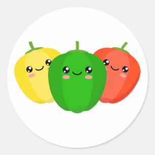 Zoete paprika's ronde sticker