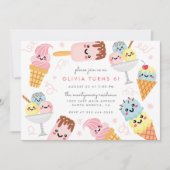 Zoete pasta-ijs-Kind, geboortedag partij Kaart (Voorkant)