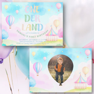 Zoete pastel onederland waterverf 1e verjaardag kaart