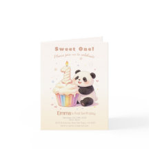 Zoete Pastel Panda Baby 1e Verjaardag