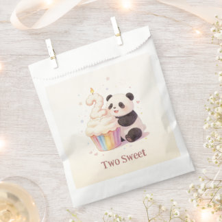 Zoete Pastel Panda Baby 2e Verjaardag Bedankzakje