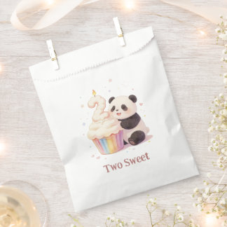 Zoete Pastel Panda Baby 2e Verjaardag Bedankzakje