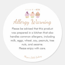 Zoete Pastelkleurige Cupcake Allergie Waarschuwing
