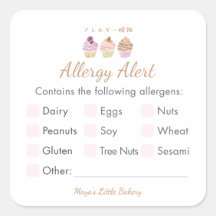 Zoete Pastelkleurige Cupcake Allergie Waarschuwing
