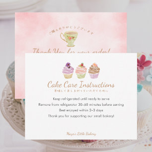 Zoete Pastelkleurige Cupcake Cake Verzorgingsinstr Bedankkaart