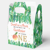 Zoete peach boys 1e verjaardag bedankdoosjes (Geopend)