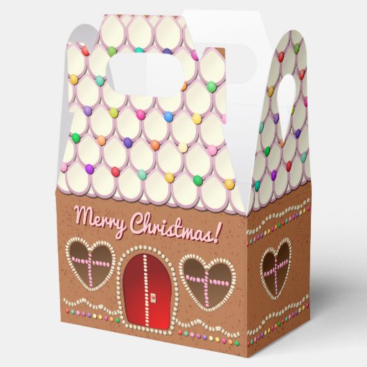 Zoete peperkoek huis met hartvormige ramen bedankdoosjes (Geopend)