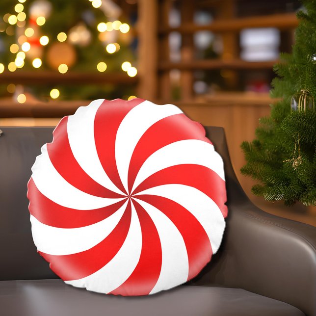 Zoete pepermunt Snoep kussen (Festive Peppermint Candy Swirl Pillow Decor for the Holidays!)