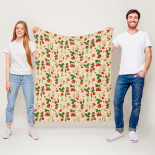 Zoete Perzik Aardbei Botanische Worpdeken Fleece Deken