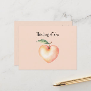 Zoete Perzik Hart Fruit Denkend Aan Jou Briefkaart