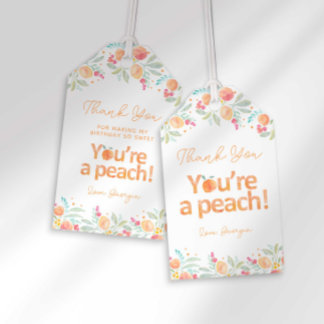 Zoete Perzik Verjaardag Cadeautag Cadeaulabel
