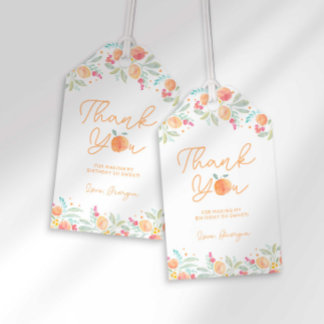 Zoete Perzik Verjaardags Cadeautag Cadeaulabel