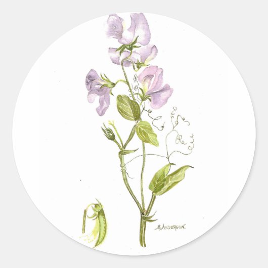 zoete peulen ronde sticker (Voorkant)