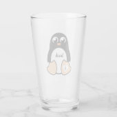 Zoete pinguïn met Jouw naam Glas (Achterkant)