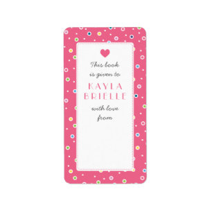 Zoete Polkadot Bubble Boek Gift Bookplate Label