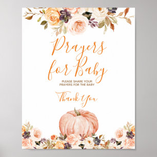 Zoete pompoen rustieke bloemen gebeden voor Baby Poster
