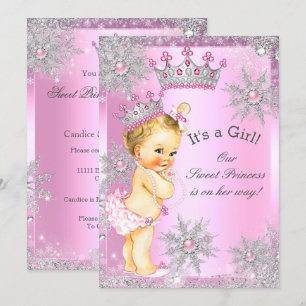 Zoete Prinses Baby Shower Wonderland Roze Blond Kaart
