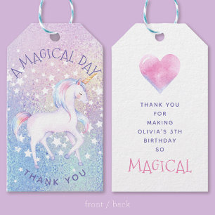 Zoete Rainbow Eenhoorn Glittery Gepersonaliseerde Cadeaulabel