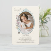 Zoete reflectie foto Eerste Heilige Communie Kaart (Staand voorkant)
