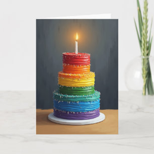 Zoete Regenboog Cake Kaart