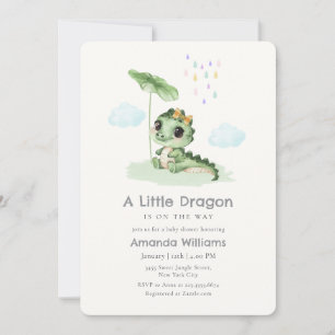 Zoete Regendruppel Kleine Draak Baby Shower Kaart