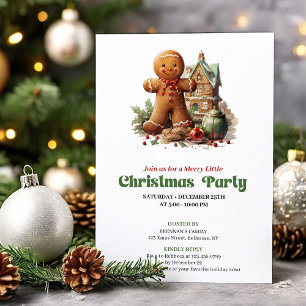Zoete retro Kerstmis peperkoek man feest uitnodigi Kaart
