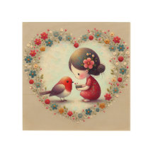 Zoete Robin en Kleine Meisjes Bloemhart