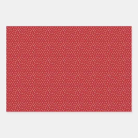 Zoete rode aardbeien en wit bloemenpatroon inpakpapier vel (Voorkant 3)