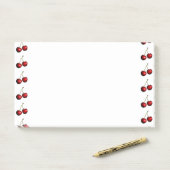 Zoete rode kersen plaknotities post-it® notes (Op bureau)