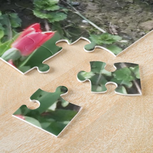 zoete rode lente bloemen in het park legpuzzel (Zijkant)