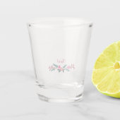Zoete Roestige Bloemmotief Aanpasbaar Shot Glas (Achterkant)