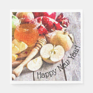 Zoete Rosh Hashanah met rustieke appels en honing Servet