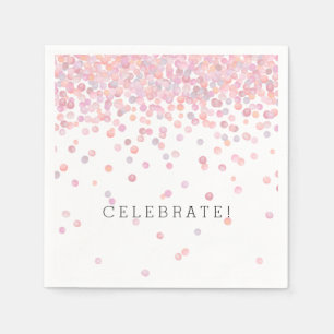 Zoete Roze Aquarel Confetti Stippen Servet