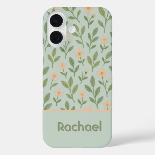 Zoete roze bloemen monogram Case-Mate iPhone case (Achterkant)