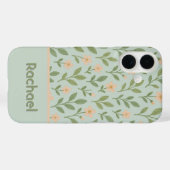 Zoete roze bloemen monogram Case-Mate iPhone case (Achterkant (horizontaal))