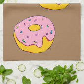 Zoete roze doughnut dessert theedoek (Gevouwen)