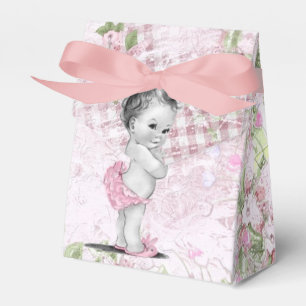 Zoete Roze en Groene Baby Shower Favor Dozen Bedankdoosjes