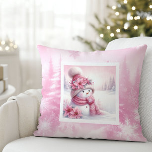 Zoete Roze Kerst Winter Bos Kinderkamer Decoratie Kussen