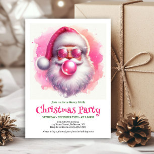 Zoete roze kerstman kauwgom waterverf Kerstmis Kaart